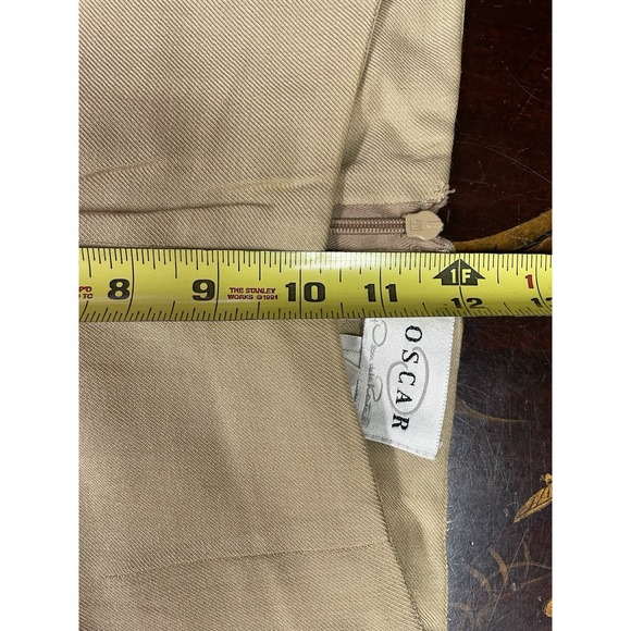 VTG Oscar de la Renta Womans Tan Twill Straight Leg Pant Minimalist Old Money 6 - Picture 12 of 12